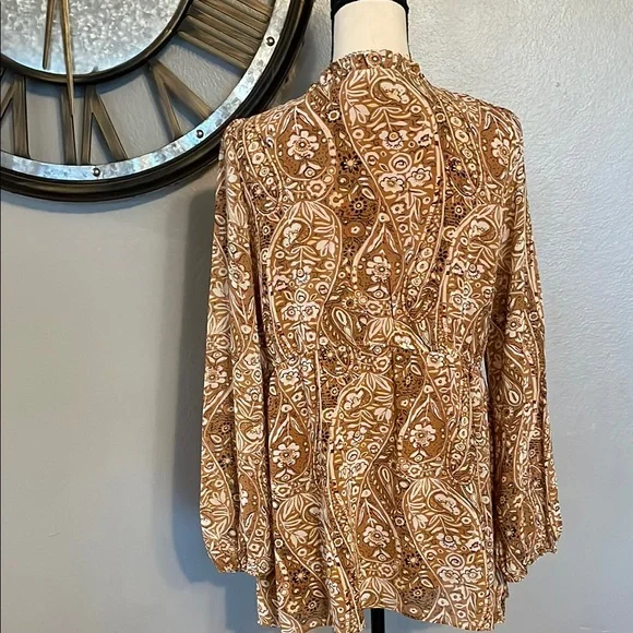 MELLODAY Bohemian Paisley Print Blouse. - Picture 5 of 5